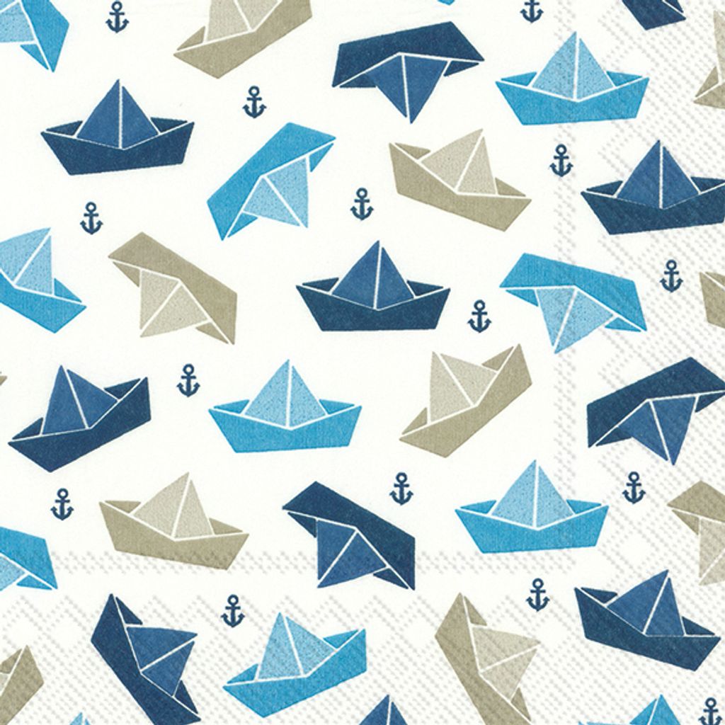 20 Cocktail-Servietten Papierschiff Segelboot Kommunion Konfirmation Maritim