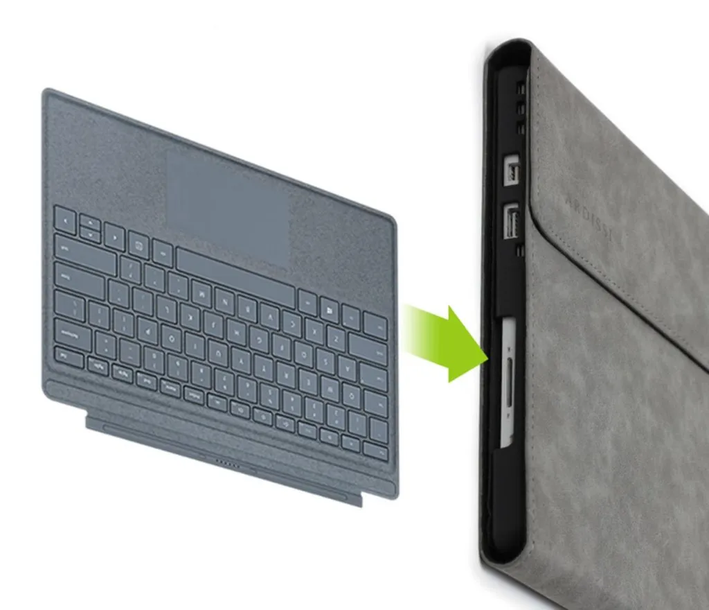 Coque Surface Pro 10 antichoc aspect peau de mouton grise - Pack de 2 - 6
