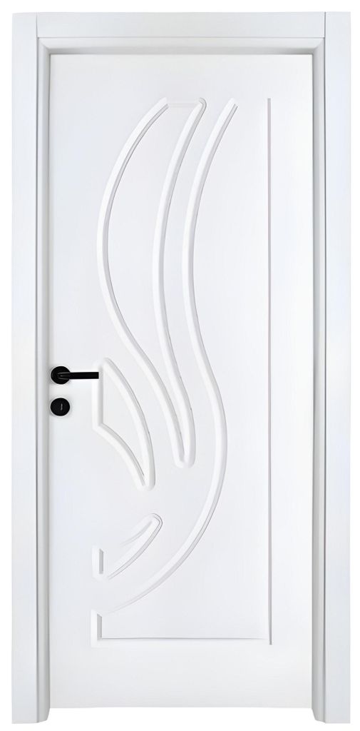 Schicke Weiße Wohnungstür Designer Holztüren Edle PVC-Beschichtung