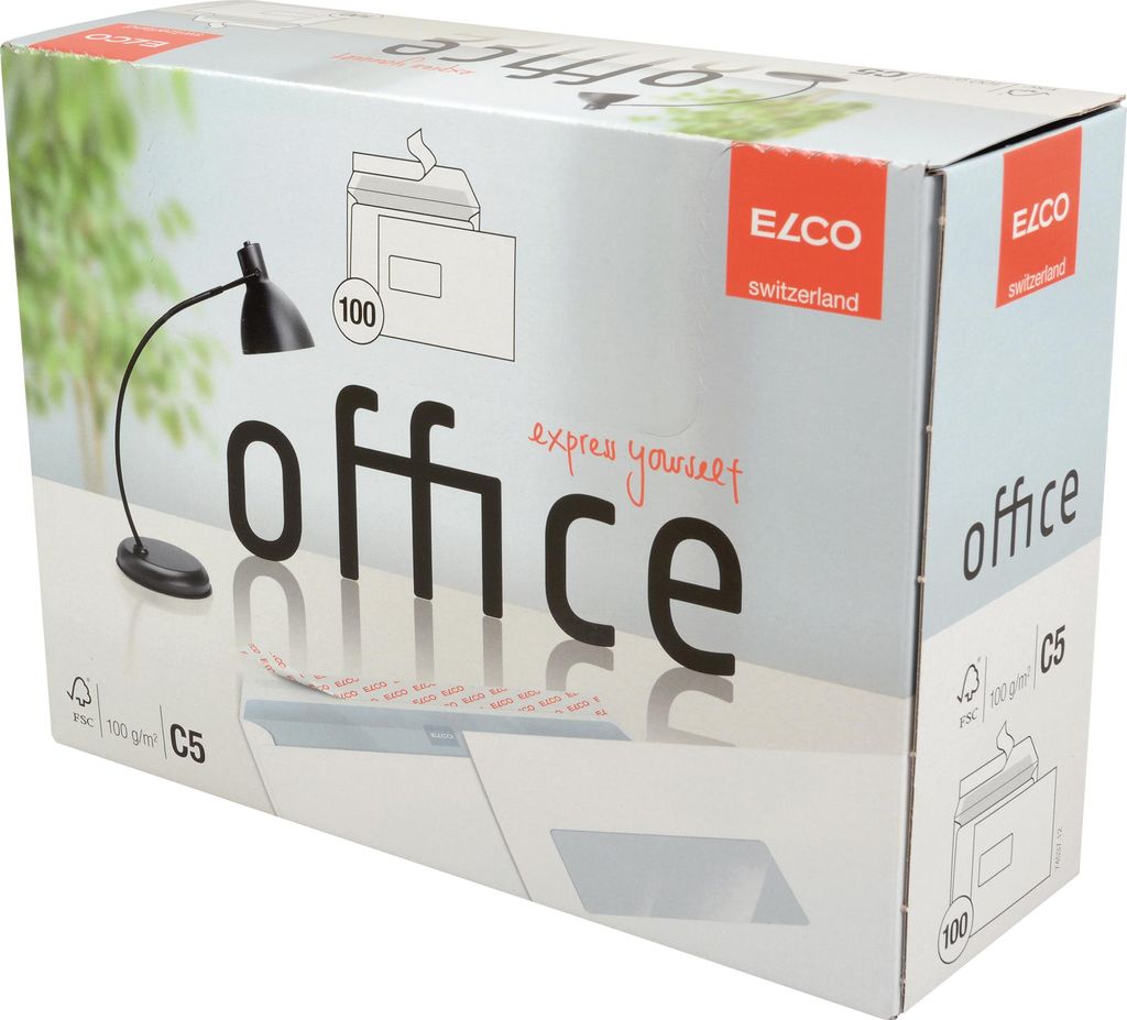 Elco Office C5 - C5 (162 x 229 mm) - Weiß - 90 x 45 mm - 100 g/m² - 162 mm - 229 mm