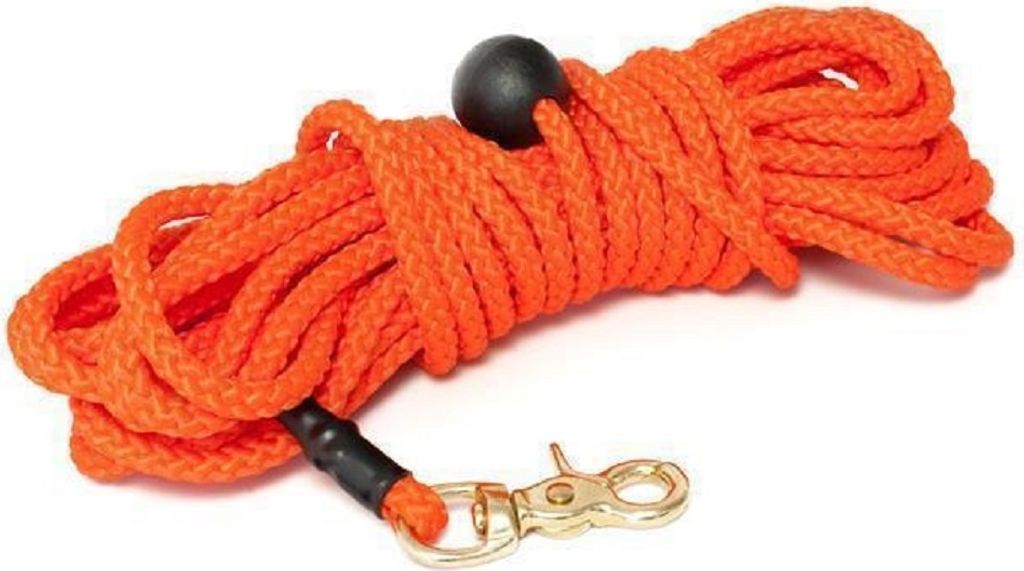 Mystique Nylon Feldleine rund 7mm neon orange 20m messing Scherenkarabinerhaken