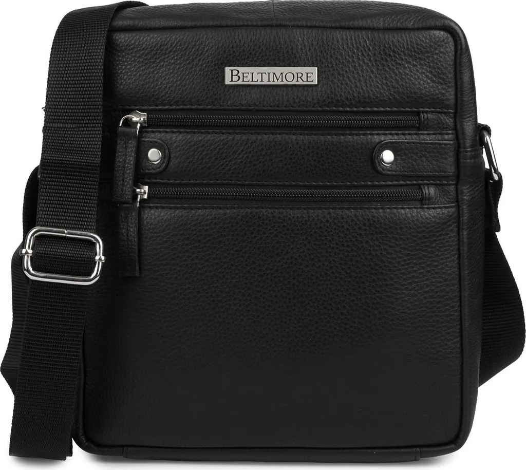 Petit sac à bandoulière en cuir noir pour homme Beltimore élégant V12
