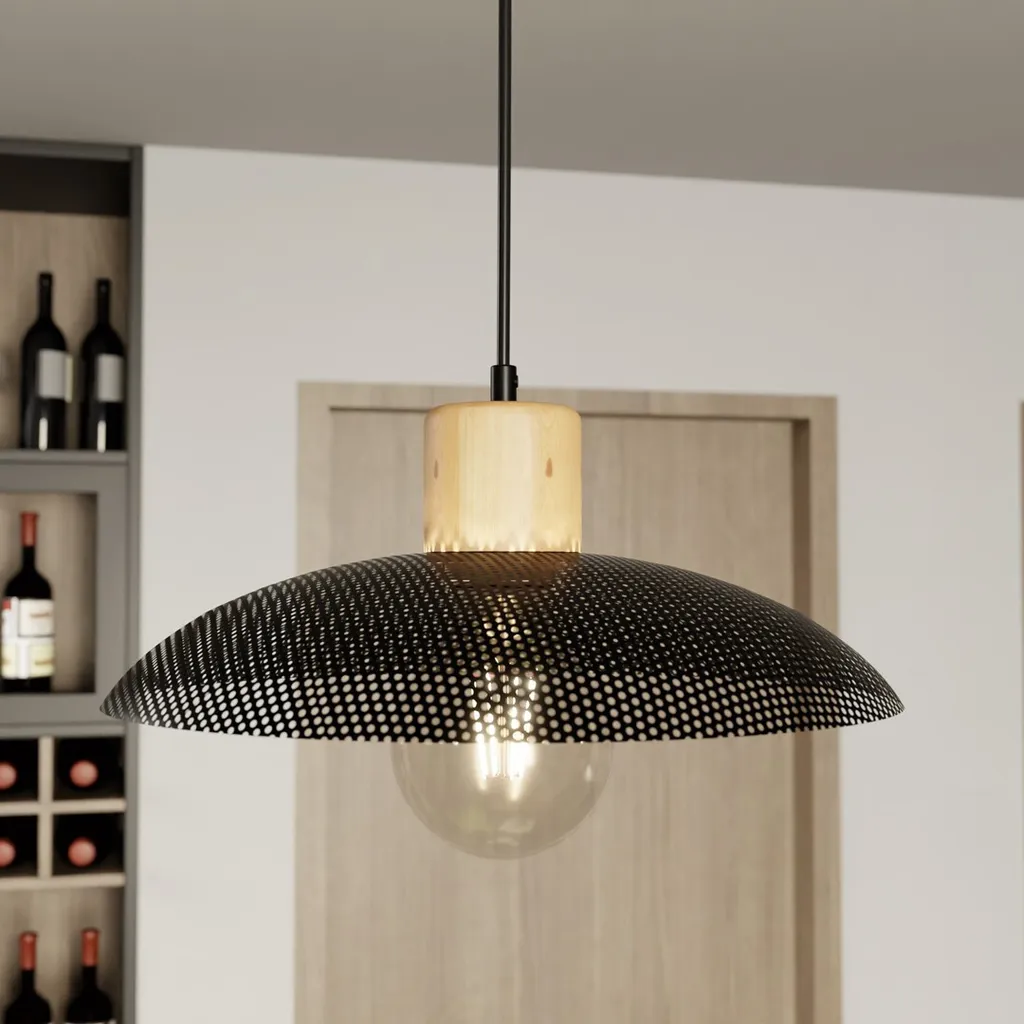 Suspension noire KOBE éclairage design pour petits espaces E27