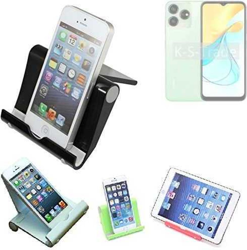 K-S-Trade Handy-Ständer kompatibel mit ZTE Axon 50 Lite faltbarer Tischständer Smartphone Tablet Halterung Reise