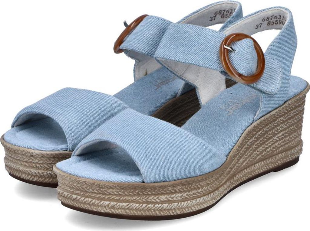 Rieker Damen-Sandalette Vegan Himmel-Blau, Farbe:blau, EU Größe:40
