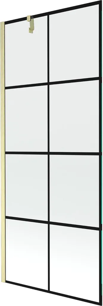 Mexen Next Parete Vasca 80x150 Oro Spazzolato e Griglia Nera - Design 2026