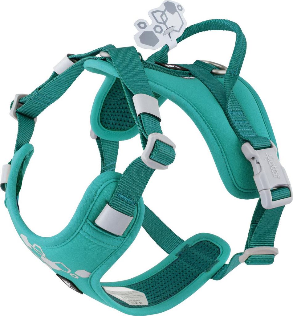 Hurtta Weekend Warrior Geschirr II ECO peacock (türkis), Größe: 75-100 cm