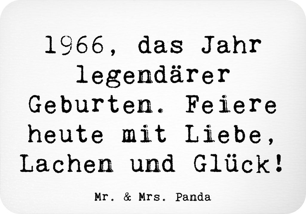 Mr. & Mrs. Panda Pinnwandmagnet Spruch 1966 Geburtstag - Weiß - Geschenk, Kühlschrankmagnet, Lachen, Jubiläum, zettelhalter, whiteboardmagnet, L...