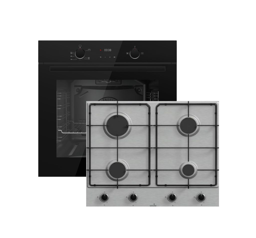 Gasline GB850-FIB Schwarz Gas Einbaubackofen Gasherd Umluft Produktbild 