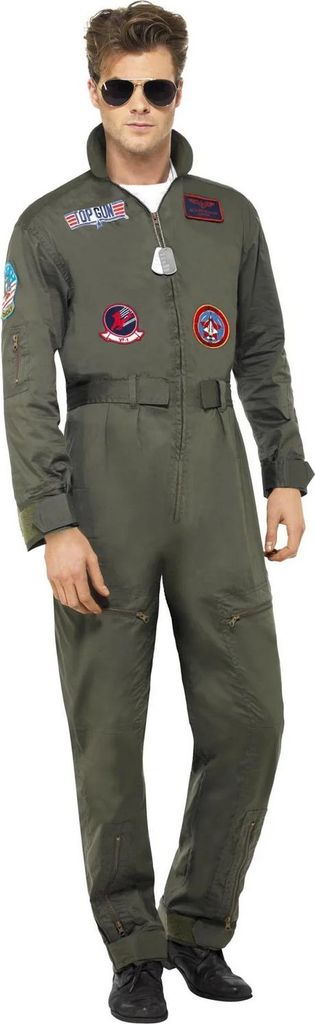 Top Gun - "Deluxe" Kostüm für Herren Set SM3511 (M) (Grün)