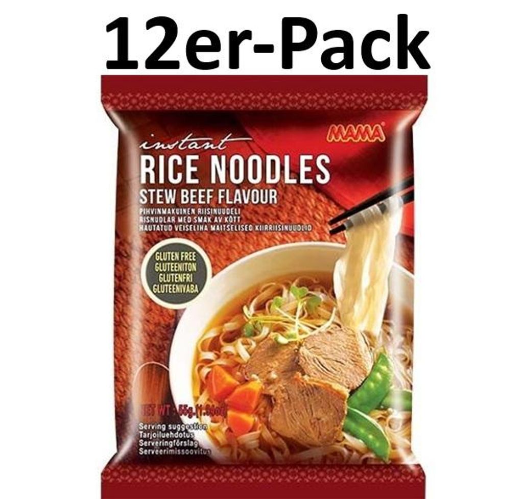 12er-Pack MAMA Instant Reisnudeln Rind 55g