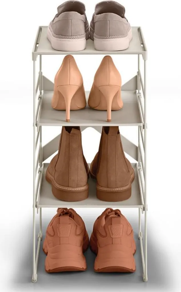 Range-chaussures gain de place réglable Joseph Joseph Level coloris écru - 3