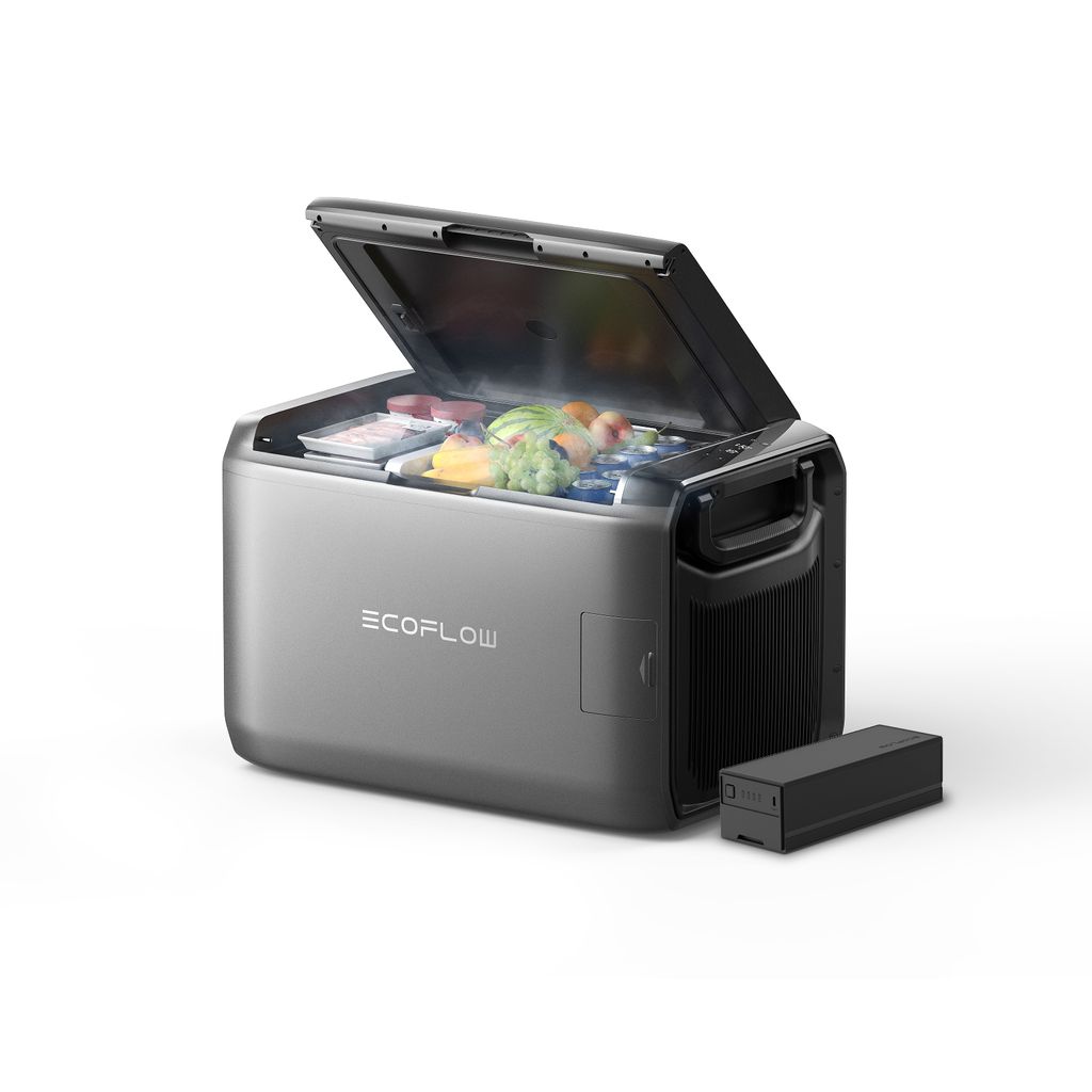 EF ECOFLOW 55L Tragbare Kühl- und Gefrierbox, Zweizonen-Autokühlbox mit 298-Wh-Batterie, App-Steuerung, 39 Stunden netzunabhängige Kühlung