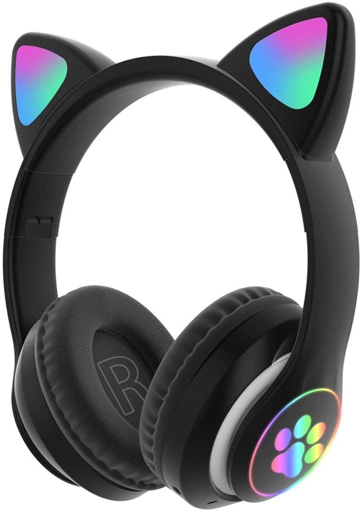 Bluetooth Katze Ohr Kopfhörer Gaming Headset Kopfhörer mit LED Licht für Kinder 