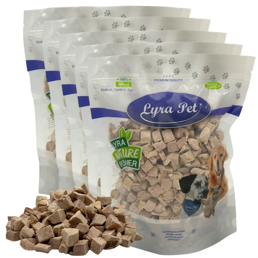 1 kg (5 x 200 g) Lyra Pet® Entenbrustwürfel Produktbild 