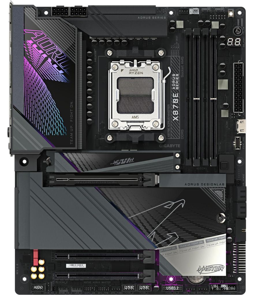 Gigabyte AORUS X870E MASTER - Motherboard - ATX - Socket AM5 - AMD X870E Chipsatz - USB-C 3.2 Gen 2x2, USB4, USB 3.2 Gen 1, USB 3.2 Gen 2 - 5 Gigab...