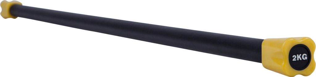 GORILLA SPORTS Gewichtsstange - 2kg Gewicht, Rutschfest, Gummiert, aus Stahl - Langhantelstange, Weighted Bars, Aerobic Bar, Krafttraining