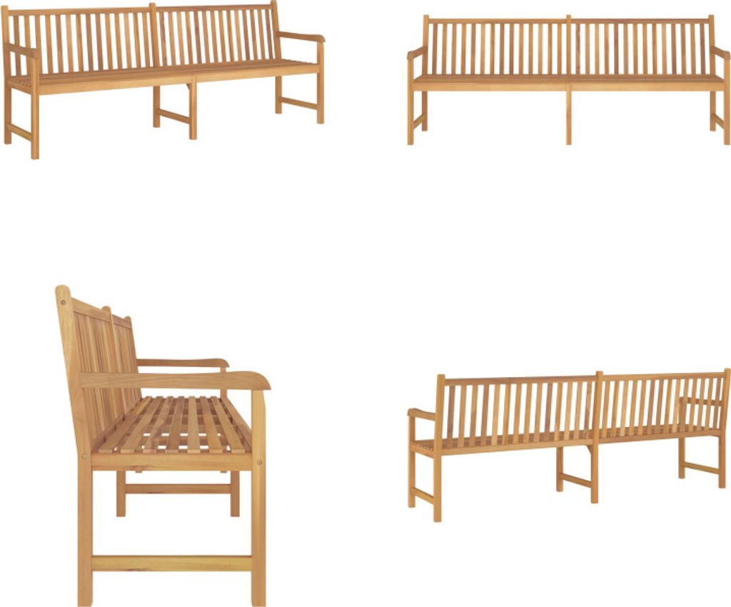 vidaXL Gartenbank 228 cm Massivholz Teak - Gartenbank - Gartenbänke - Holzbank - Holzbänke