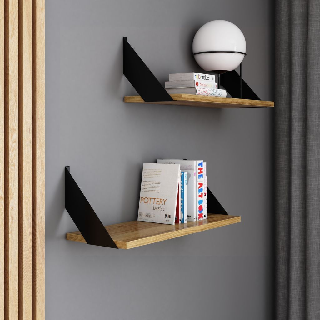 AKKE Alteiche Hängeregal FLAT modern LOFT-style LxB: 50x20 cm