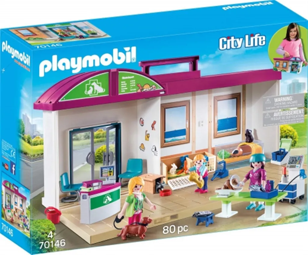 PLAYMOBIL 70146 Clinique Vétérinaire - Coffret de Soins avec Accessoires
