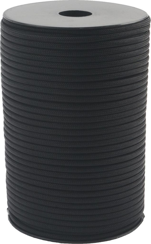 INF 100 Meter 9-Kern Paracord – Vielseitiges Polypropylenfaserseil auf Spule Schwarz