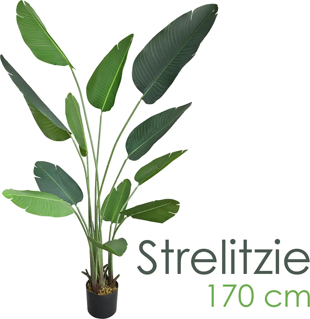 Bananier artificiel 170 cm aspect naturel avec larges feuilles vertes
