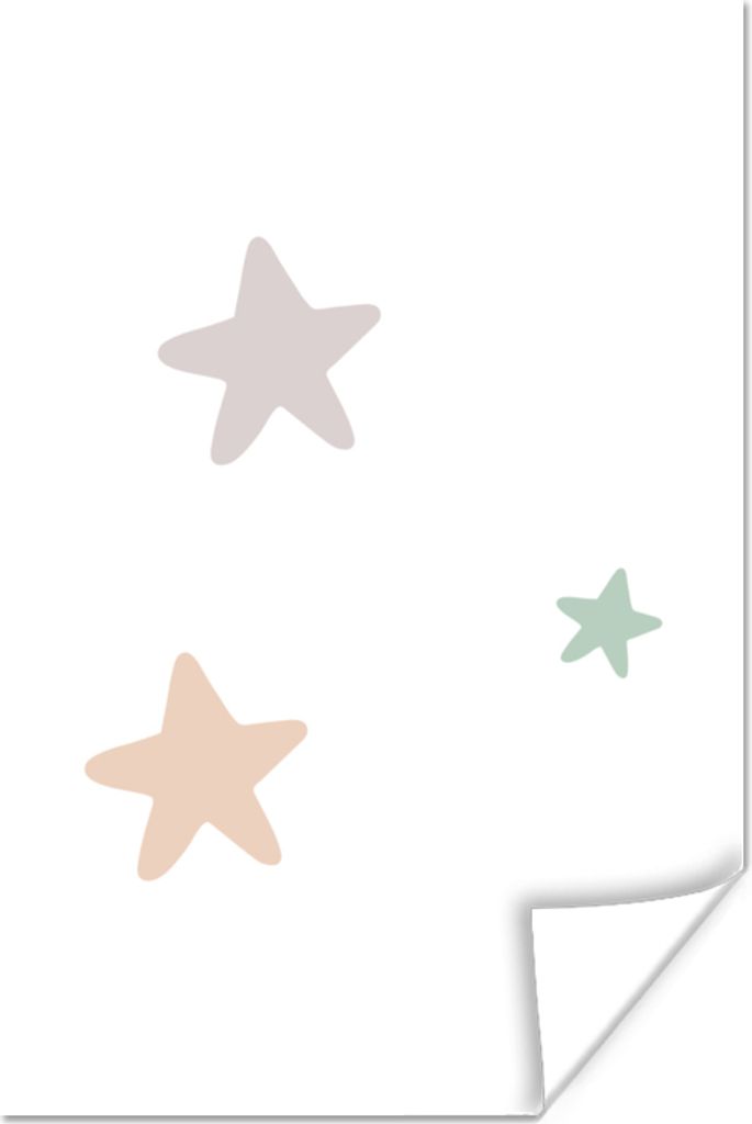 MuchoWow Poster Sterne - Pastell - Mädchen - Jungen - Kinder 80x120 cm - Papierdruck