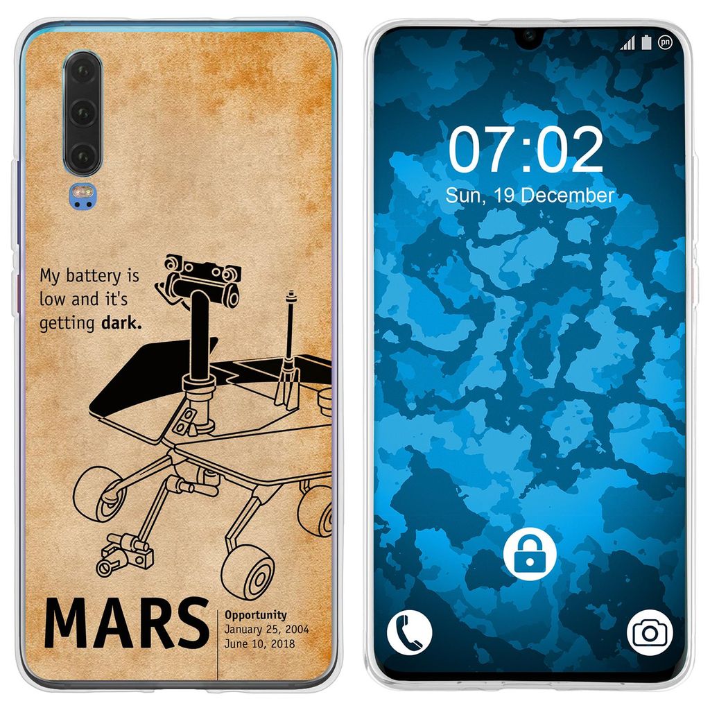 PhoneNatic Case kompatibel mit Huawei P30 Silikon-Hülle Space Rover M2