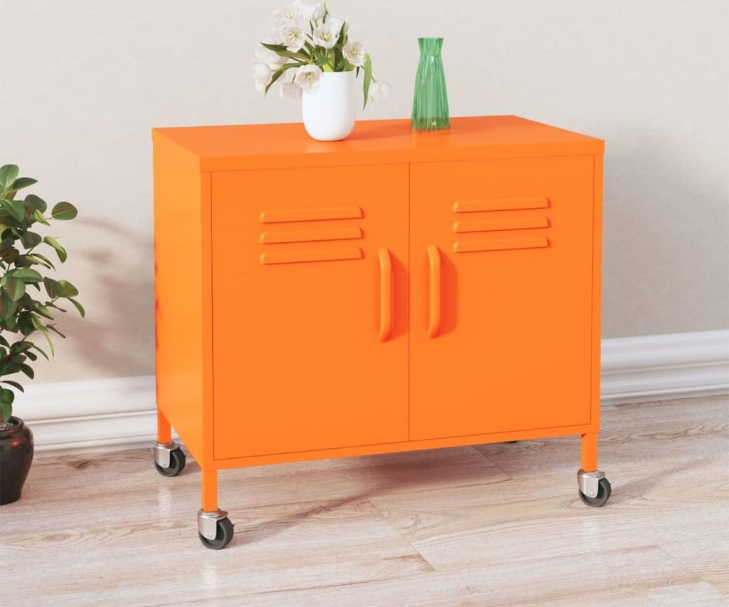 The Living Store Lagerschrank Orange 60x35x56 cm Stahl