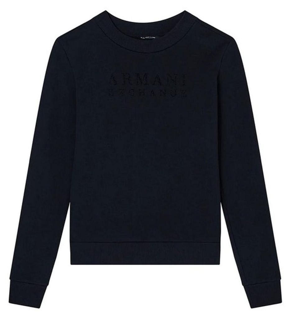 Armani Exchange Damen Sweatshirt Logo Black : L Größe: L