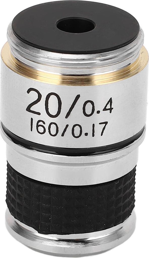 Mikroskop-Objektivlinse 20X Messing verchromt RMS-Schnittstelle Mikroskop-Objektivlinse Zubehör