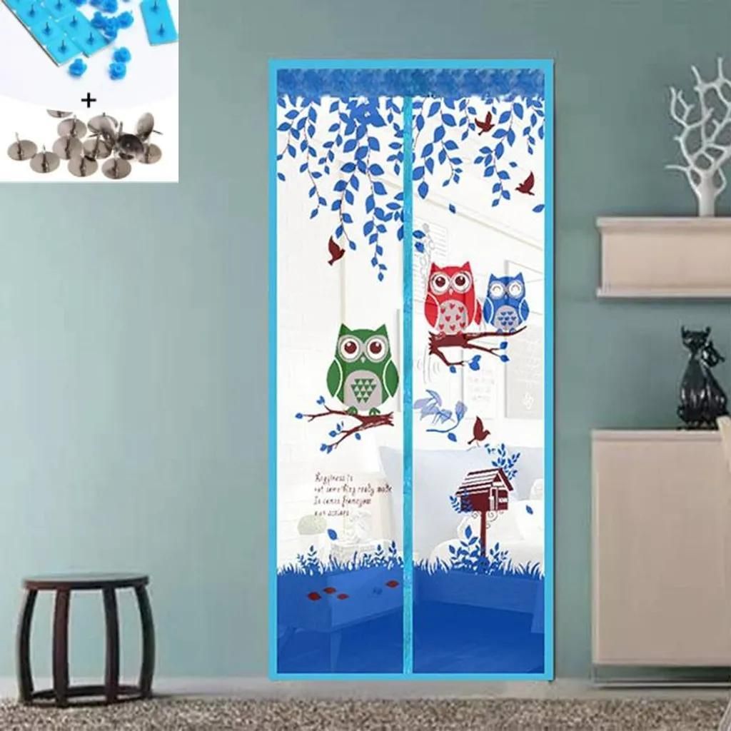 Magnetisches Fliegengitter, 100 x 210 cm, waschbar, Insektenschutz für Balkontür, Terrassentür, Schiebetür, Holz-, Eisen-, Aluminiumtüren (bla...