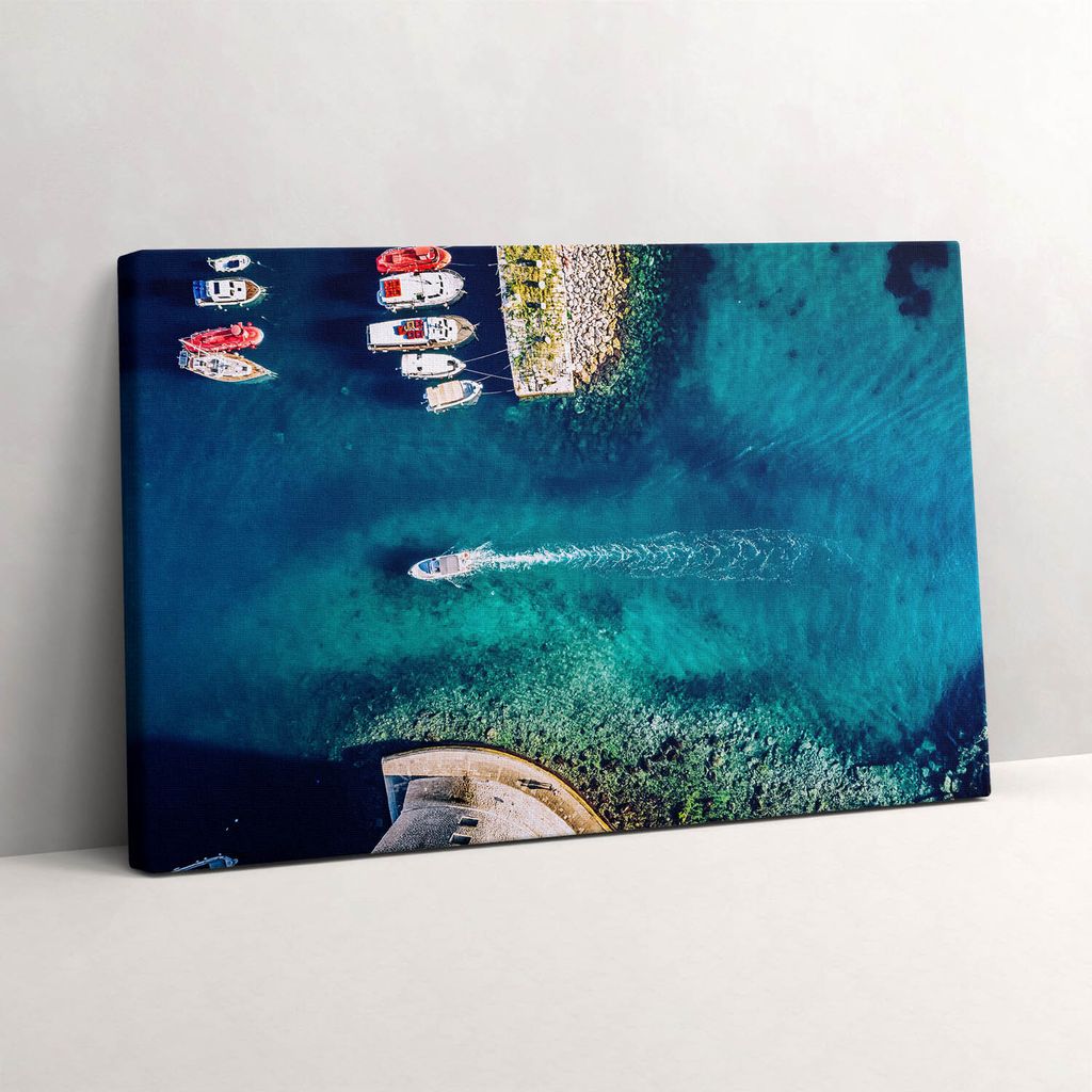Boote auf dem Meer – Leinwandbild Wandbild – 60x40 cm – Leinwandbilder – Wandbilder – Schlafzimmer – Flur