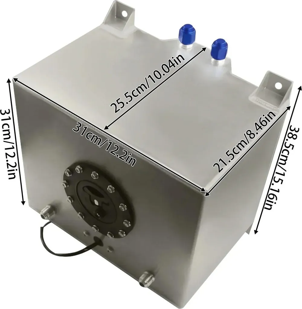 Réservoir carburant aluminium argent 20L - Alliage léger et robuste