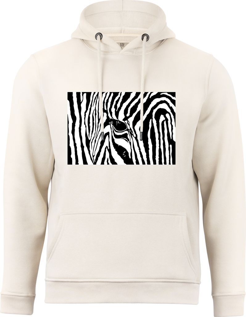 Cotton Prime Kapuzensweatshirt Black & White Zebra Eye M sand