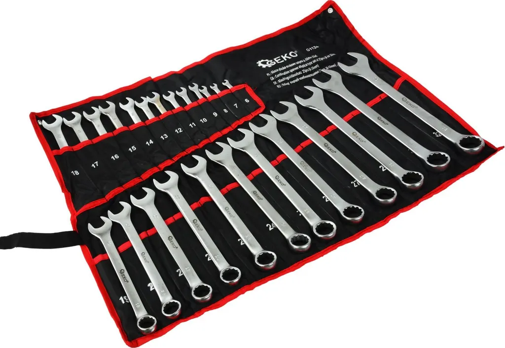 Clés plates combinées 25pcs 6-32mm haute résistance avec étui mural