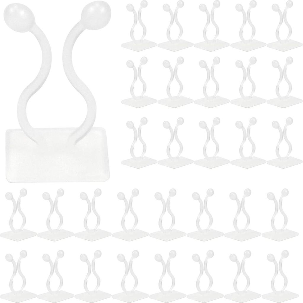 Pflanzenclips Groß 50 Stück Wandbefestigung für Pflanzen, Kletterpflanze Befestigungsklammern für Pflanzen Sicherung Unterstützt (Weiß)