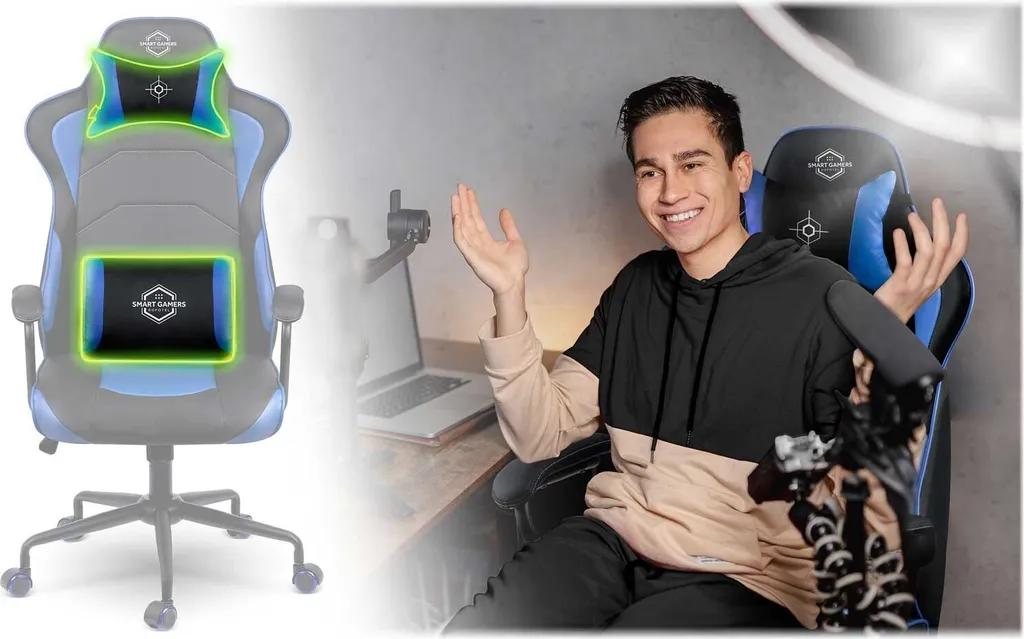Sedia Gaming Sofotel Yasuo per Ragazzi: Ergonomia e Stile Blu e Nero 2026 - 14