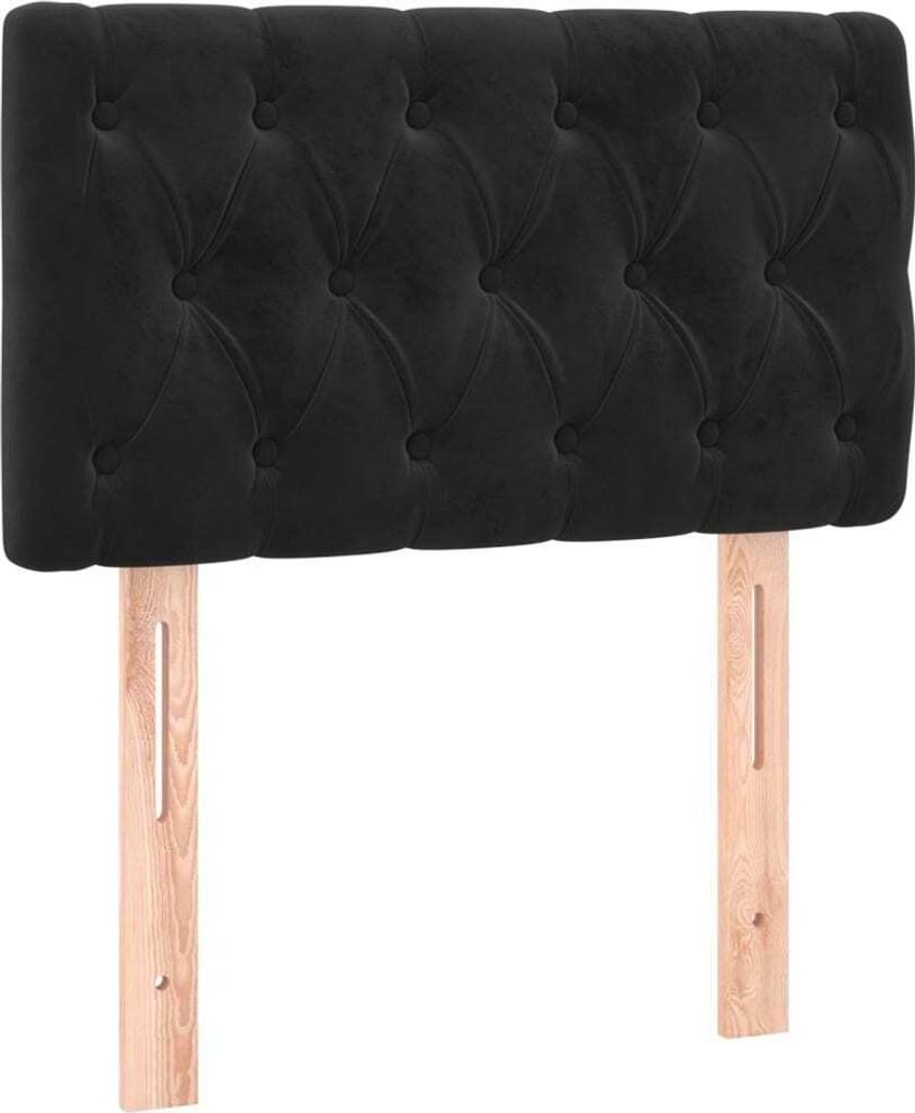 Kopfteil Schwarz 80x7x78/88 cm Samt