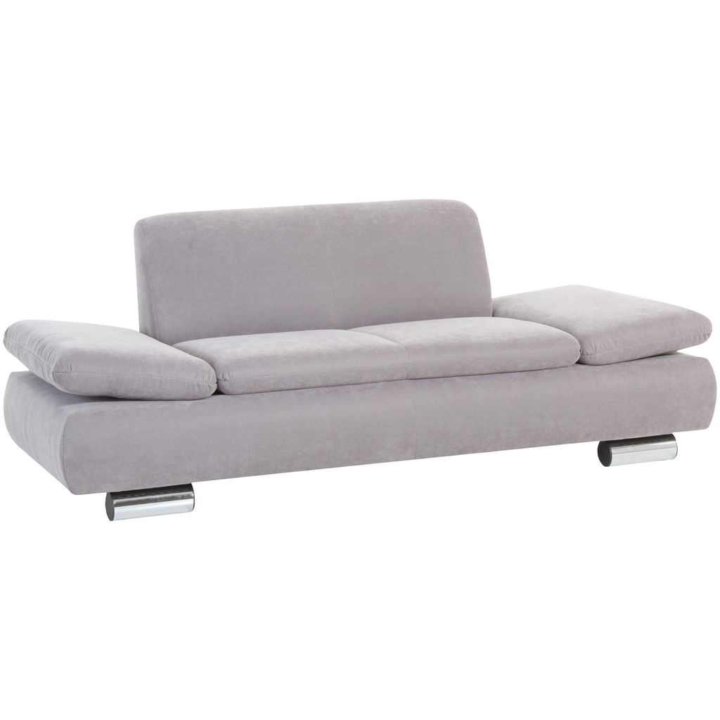 Max Winzer Sofa 2-Sitzer Terrence - Velourstoff silber - Maße: 190 x 90 x 76 cm