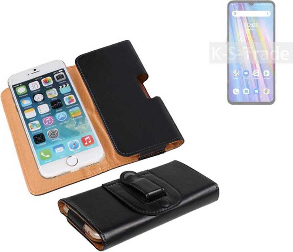 K-S-Trade Schützhülle Handyhülle kompatibel mit UMIDIGI A11 Holster Gürtel Tasche Schutzhülle Handy-Tasche Smartphone Case Seitentasche schwarz
