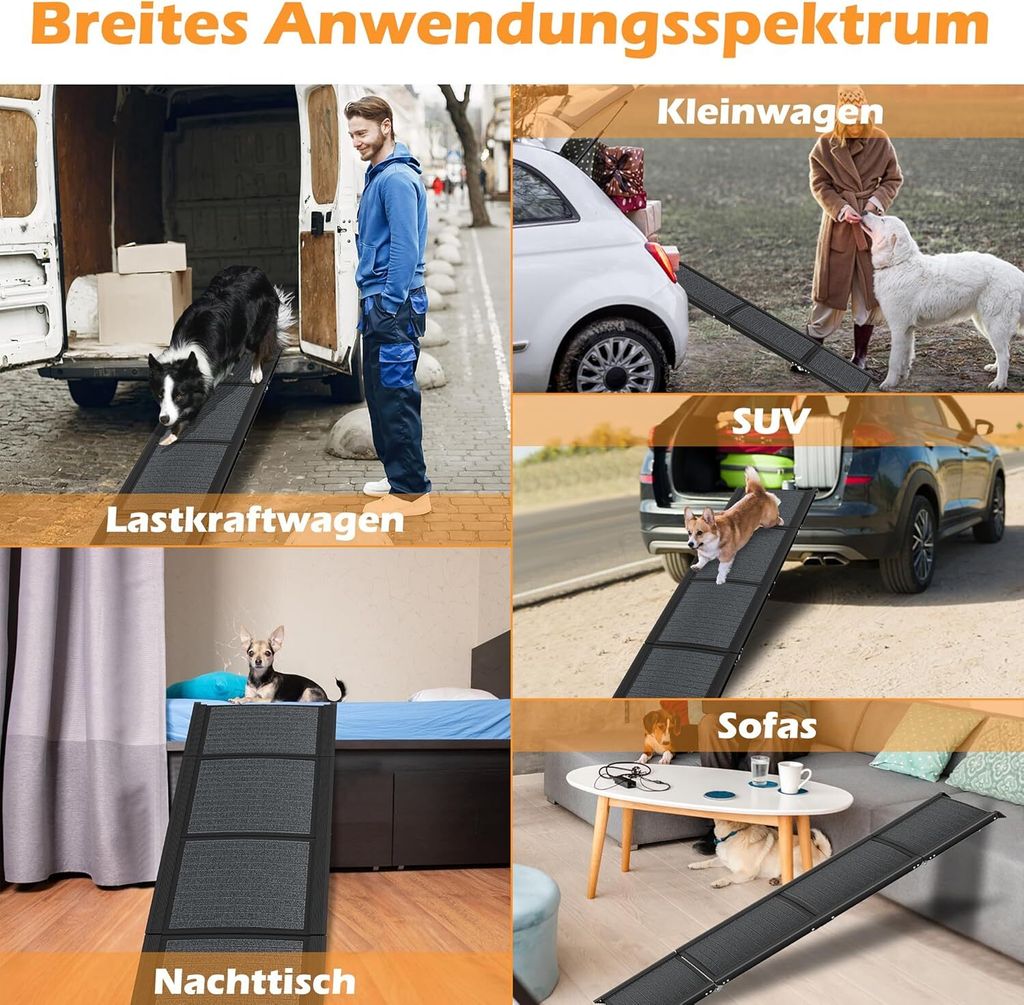 JNGLGO Hunderampe Klappbar Hundetreppe Auto Faltbare Produktbild 5