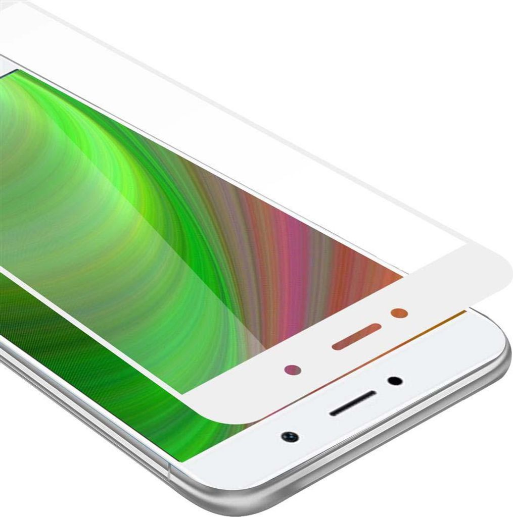 Cadorabo Panzerfolie für Huawei ENJOY 7 PLUS Schutzfolie in Weiß Vollbild Folie Tempered Display Schutzglas