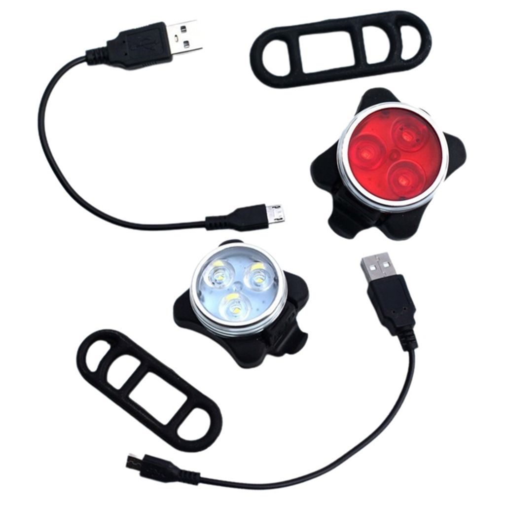 Rücklicht Set Wasserdicht USB Ladekabel Fahrradlicht Fahrrad LED Scheinwerfer 