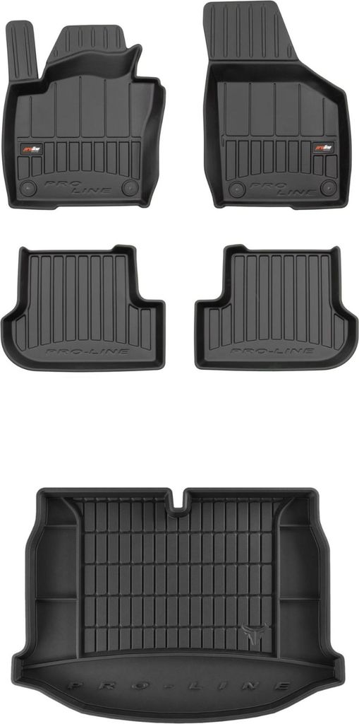 FROGUM Gummimatten Auto Fußmatten + Kofferraummatte für Volkswagen Beetle 2011-19