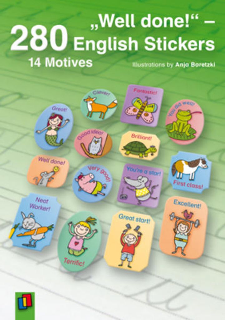 "Well done!". 280 English Stickers