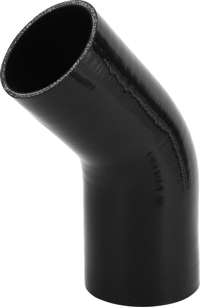 1 Stück 80-90mm/3.15-3.54" ID 120mm/4.72" Länge 45 Grad Schwarzer Autosilikonschlauch Kühlmittelschlauch Universal