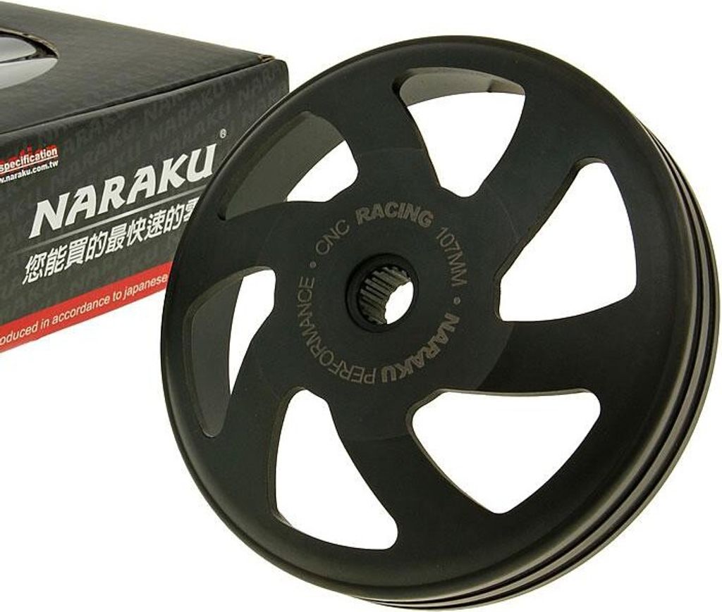 Kupplungsglocke Naraku V.2 CNC 107mm für Aprilia, Amico (1991-1992), (ab 1993), GL, Sport, SR 50 (bis 1994), Area 51, Gulliver, Rally, Sonic, SR, ...