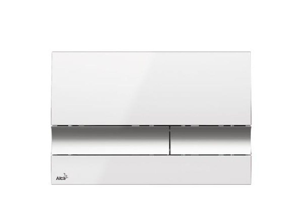 Drückerplatte für WC Vorwandelemente WC-Spüle Farbe Weiss/ Chrom glänzend 3/6 L Betätigungsplatte Platte Betätigungstast