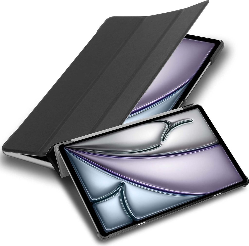 Cadorabo Hülle für Apple iPad Air 13 2024 Schutzhülle in SATIN SCHWARZ Tablet Hülle Case Cover Book Etui